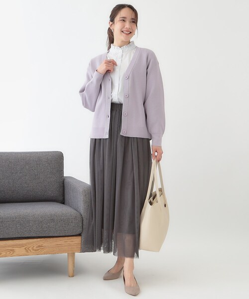 SHOO・LA・RUE（シューラルー）の「すっきり好印象 フリルスタンドブラウス（シャツ/ブラウス・レディース・ホワイト/ライトブルー/ホワイト系5・01/02/03/04）」の14枚目の写真