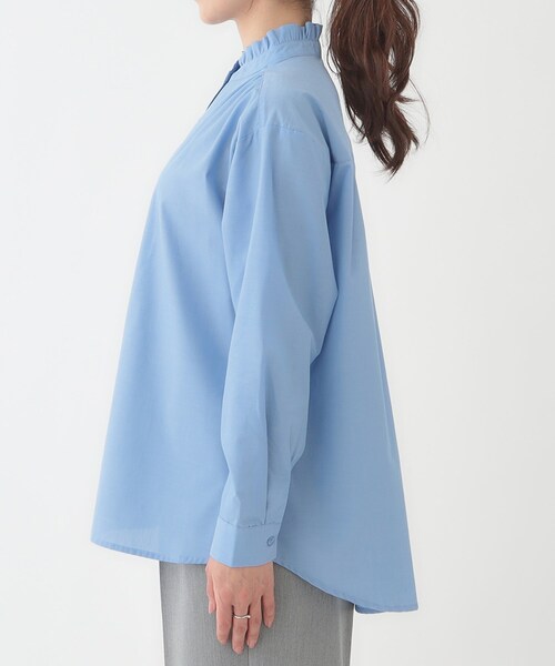 SHOO・LA・RUE（シューラルー）の「すっきり好印象 フリルスタンドブラウス（シャツ/ブラウス・レディース・ホワイト/ライトブルー/ホワイト系5・01/02/03/04）」の17枚目の写真