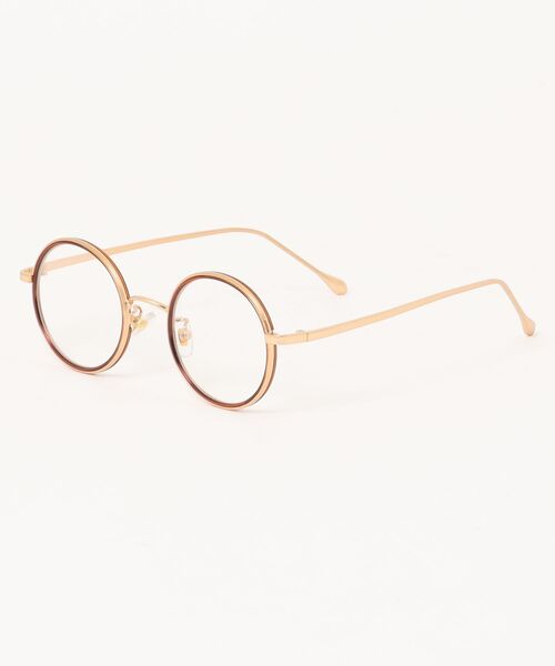 Revo.（レボ）の「インナーリム クラシック ラウンド型 フラットレンズ メガネ クリアレンズ 伊達メガネ UVカット（メガネ・メンズ・シルバー/ゴールド・FREE）」の6枚目の写真