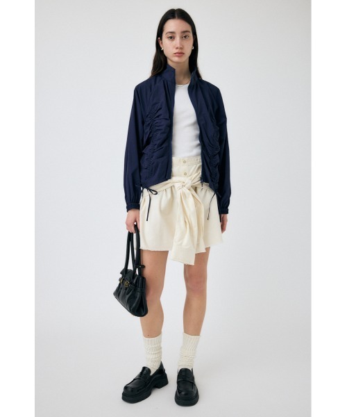 MOUSSY | RIBBON GATHER NYLON ジャケット (ブルゾン ) |SHEL