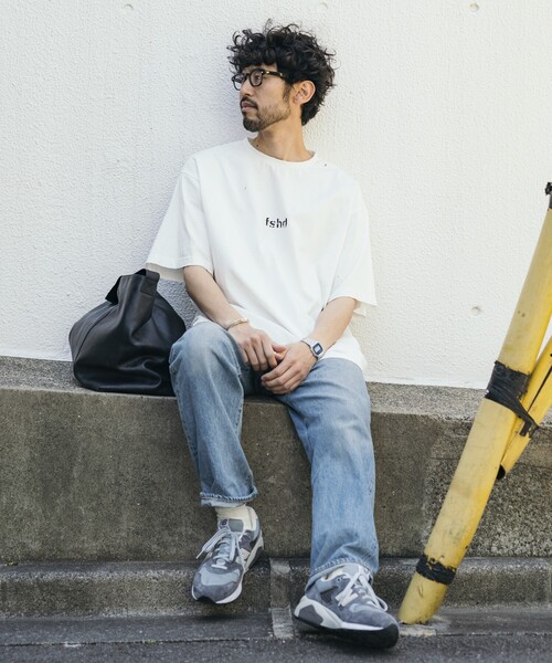 Firsthand(ファーストハンド)の「Firsthand/ファーストハンド 7.3オンス ダメージ加工 フロントロゴプリント ショートスリーブTシャツ / オーバーサイズ クルーネック 半袖Tシャツ(Tシャツ/カットソー・メンズ・ホワイト/グレー/ブラック・L/M)」の11枚目の写真