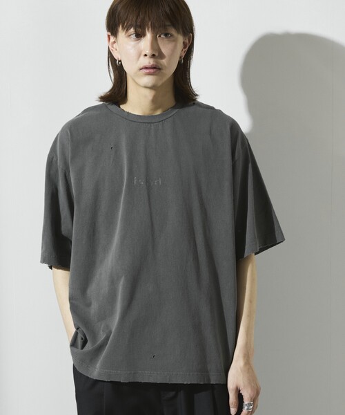 Firsthand(ファーストハンド)の「Firsthand/ファーストハンド 7.3オンス ダメージ加工 フロントロゴプリント ショートスリーブTシャツ / オーバーサイズ クルーネック 半袖Tシャツ(Tシャツ/カットソー・メンズ・ホワイト/グレー/ブラック・L/M)」の13枚目の写真