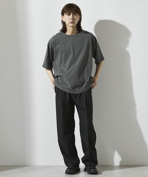 Firsthand(ファーストハンド)の「Firsthand/ファーストハンド 7.3オンス ダメージ加工 フロントロゴプリント ショートスリーブTシャツ / オーバーサイズ クルーネック 半袖Tシャツ(Tシャツ/カットソー・メンズ・ホワイト/グレー/ブラック・L/M)」の18枚目の写真