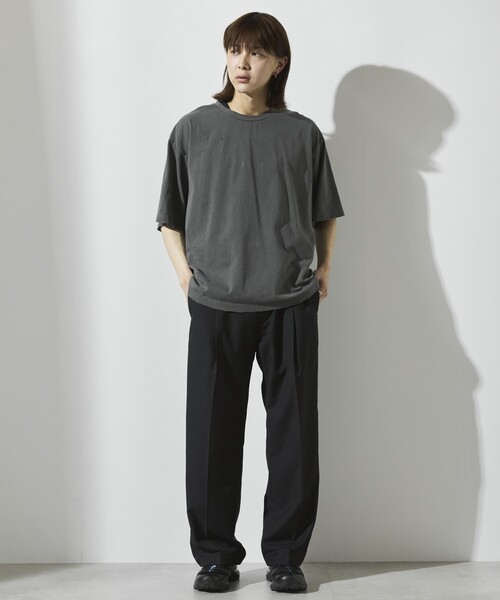 Firsthand(ファーストハンド)の「Firsthand/ファーストハンド 7.3オンス ダメージ加工 フロントロゴプリント ショートスリーブTシャツ / オーバーサイズ クルーネック 半袖Tシャツ(Tシャツ/カットソー・メンズ・ホワイト/グレー/ブラック・L/M)」の19枚目の写真