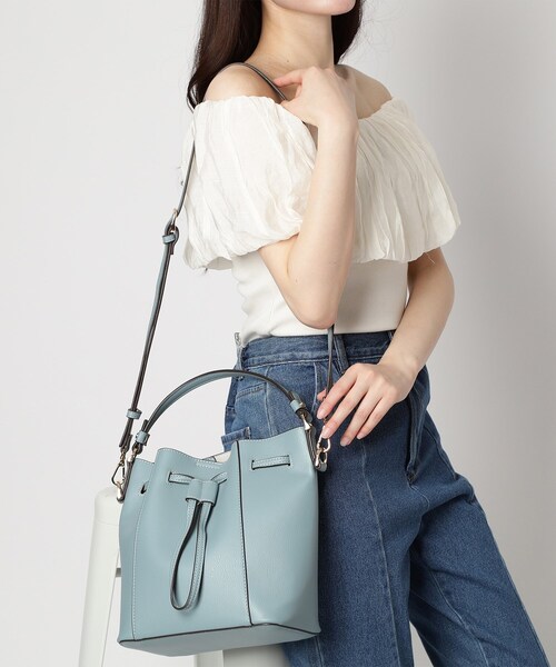 ESPERANZA(エスペランサ)の「巾着ショルダーバッグ(ショルダーバッグ・レディース・アイボリー/ブルー/その他1/ダークブラウン・FREE)」の21枚目の写真