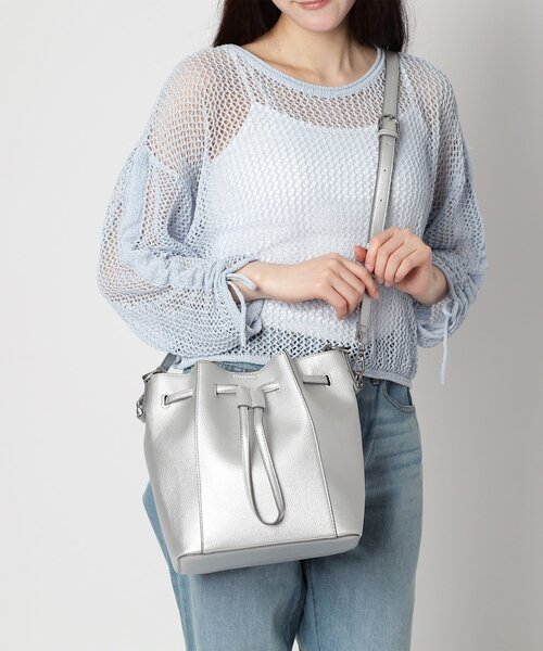 ESPERANZA(エスペランサ)の「巾着ショルダーバッグ(ショルダーバッグ・レディース・アイボリー/ブルー/その他1/ダークブラウン・FREE)」の4枚目の写真