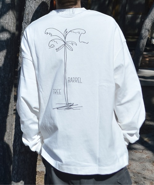 tシャツ 「SUNNY SMITH」ヤシの木柄 両面刺繍ロングスリーブTシャツ レディース メンズ サニースミス Sunny Smith ヤシの木柄 両面刺繍ロングスリーブT