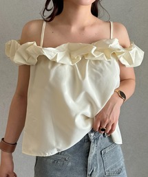 efill | ラッフル チャーム フリル オフショルダートップス(Tシャツ/カットソー)
