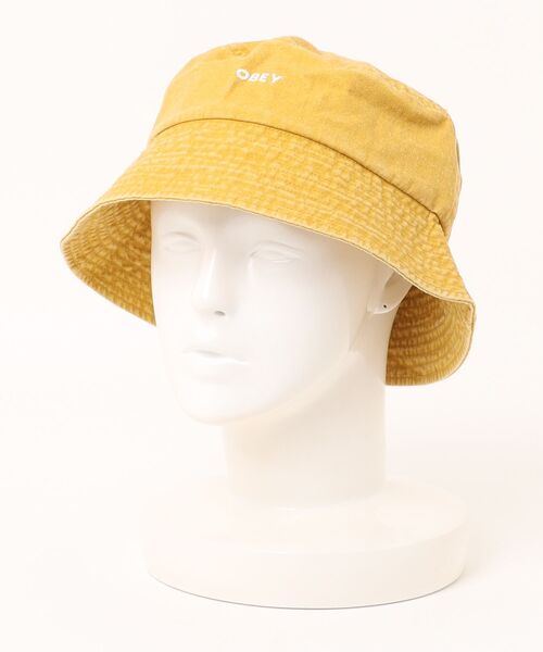 OBEY(オベイ)の「OBEY/オベイ ハット Pigment Canvas Bucket Hat 100520095(ハット・メンズ・イエロー/カーキ・FREE)」の4枚目の写真