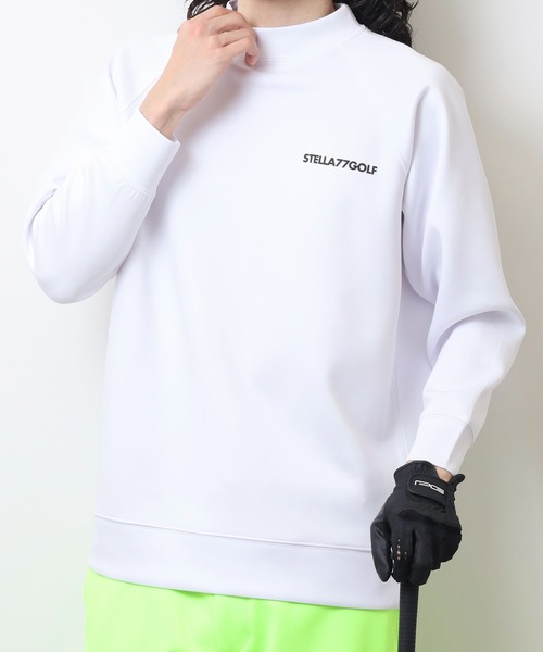 未使用品【23区ゴルフ】メンズ　モックネックカットソー　Mサイズ　ホワイト セール】蛍光ｶﾗｰｺﾞﾙﾌﾓｯｸﾈｯｸ長袖T（Tシャツ/カットソー
