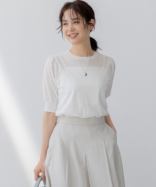 セール】シアーパフ袖 ニット（ニット/セーター）｜組曲（クミキョク