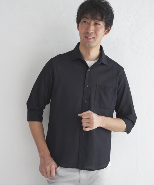 IKKA LOUNGE(イッカラウンジ)の「7分袖シャリルジャージスイスカラーシャツ(シャツ/ブラウス・メンズ・チャコールグレー/ネイビー/ベージュ・M/L/XL/S)」の18枚目の写真