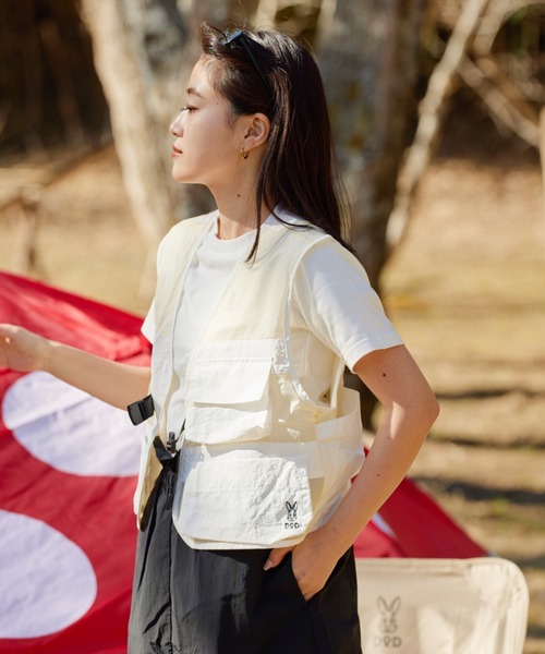 DOD（ディーオーディー）の「【DOD別注】サササノべー / レディース（ベスト・レディース・ホワイト/ベージュ・ONE SIZE）」の5枚目の写真