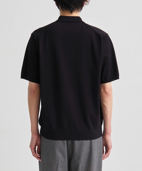 ATON / エイトン】COTTON WASHI KNIT HALF SLEEVE POLO SWEATER