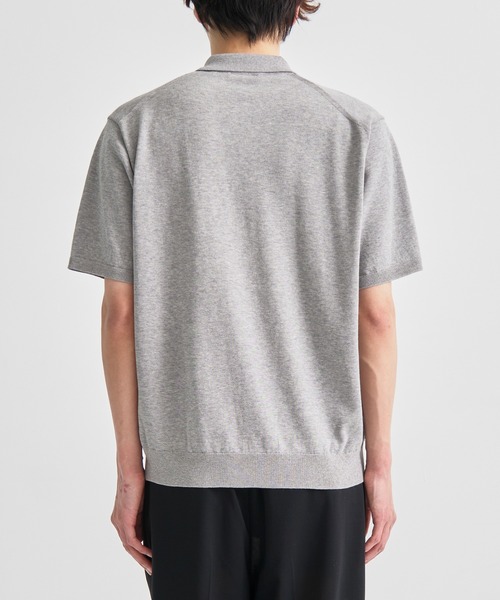 ATON / エイトン】COTTON WASHI KNIT HALF SLEEVE POLO SWEATER