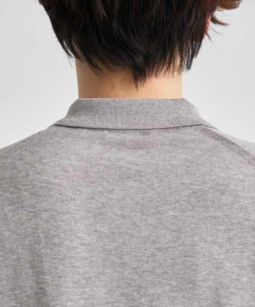 ATON / エイトン】COTTON WASHI KNIT HALF SLEEVE POLO SWEATER