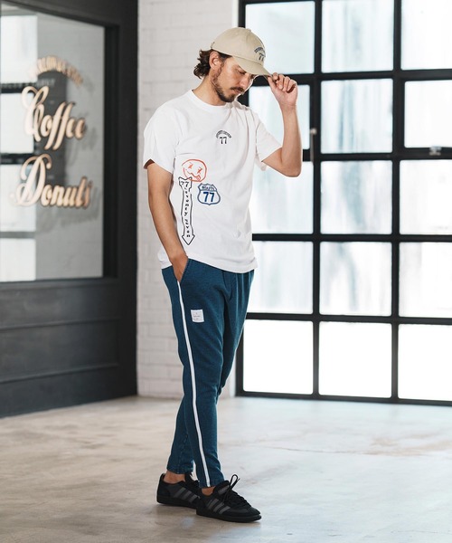 seventy seven(セブンティセブン)の「mt9671-middle onz S-S t-shirts (77mix) Tシャツ(Tシャツ/カットソー・メンズ・ホワイト/ブラック/ヘザーグレー・S/M/L/XL)」の7枚目の写真