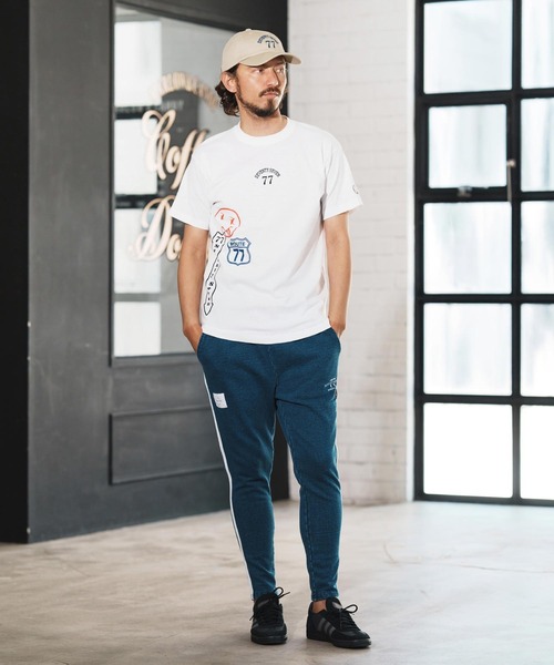 seventy seven(セブンティセブン)の「mt9671-middle onz S-S t-shirts (77mix) Tシャツ(Tシャツ/カットソー・メンズ・ホワイト/ブラック/ヘザーグレー・S/M/L/XL)」の8枚目の写真