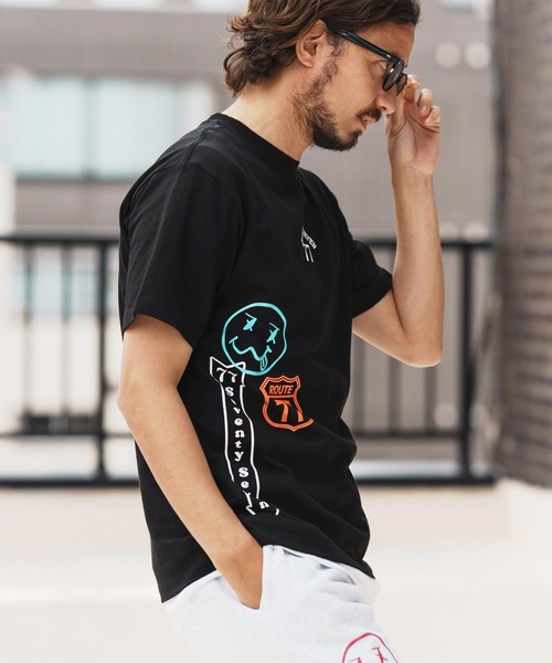 seventy seven(セブンティセブン)の「mt9671-middle onz S-S t-shirts (77mix) Tシャツ(Tシャツ/カットソー・メンズ・ホワイト/ブラック/ヘザーグレー・S/M/L/XL)」の13枚目の写真