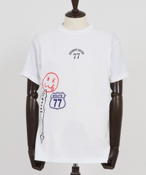 seventy seven(セブンティセブン)の「mt9671-middle onz S-S t-shirts (77mix) Tシャツ(Tシャツ/カットソー・メンズ・ホワイト/ブラック/ヘザーグレー・S/M/L/XL)」の17枚目の写真