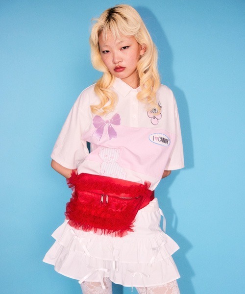 キャンディーストリッパー ボディーバック ショルダーバック ウエストポーチ セール】OVERLAPPED FRILL WAIST バッグ（ボディバッグ/ウエスト