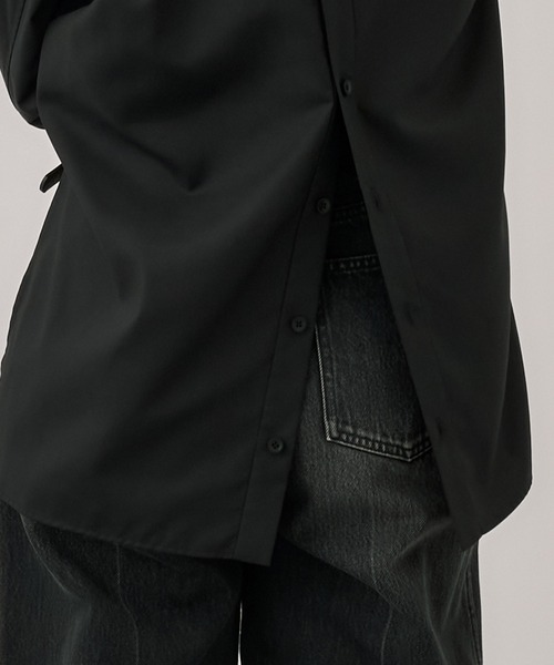 UNITED TOKYO(ユナイテッドトウキョウ)の「スタンドカラーバックボタンシャツ|ウォッシャブル/秋服/長袖/オフィスカジュアル(シャツ/ブラウス・レディース・ブラック/ベージュ・FREE)」の9枚目の写真