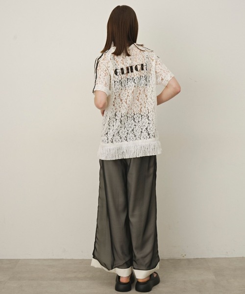 VIOLETTA(ヴィオレッタ)の「フリンジヘム総レースシアーTシャツ(Tシャツ/カットソー・レディース・ホワイト/レッド・FREE)」の21枚目の写真
