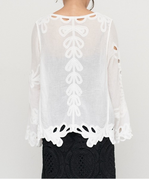ルーマニア刺繍/長袖ブラウス/--/コットン/WHT ルーマニア刺繍/長袖ブラウス/-/コットン/WHT