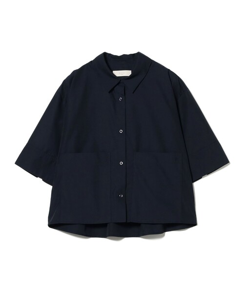 B:MING by BEAMS（ビーミングバイビームス）の「半袖 クロップド シャツ（S～M）（シャツ/ブラウス・レディース・ホワイト/その他/ネイビー・MEDIUM/SMALL）」の2枚目の写真