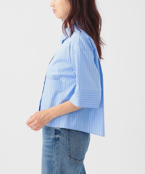 B:MING by BEAMS（ビーミングバイビームス）の「半袖 クロップド シャツ（S～M）（シャツ/ブラウス・レディース・ホワイト/その他/ネイビー・MEDIUM/SMALL）」の22枚目の写真