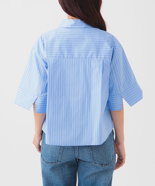 B:MING by BEAMS（ビーミングバイビームス）の「半袖 クロップド シャツ（S～M）（シャツ/ブラウス・レディース・ホワイト/その他/ネイビー・MEDIUM/SMALL）」の21枚目の写真