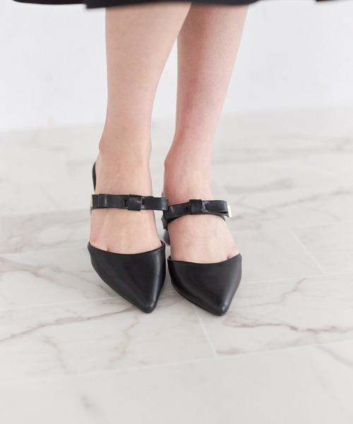tocco closet(トッコ クローゼット)の「リボンストラップミュール(パンプス・レディース・アイボリー/ドット/ブラック・M/L/LL/S)」の22枚目の写真