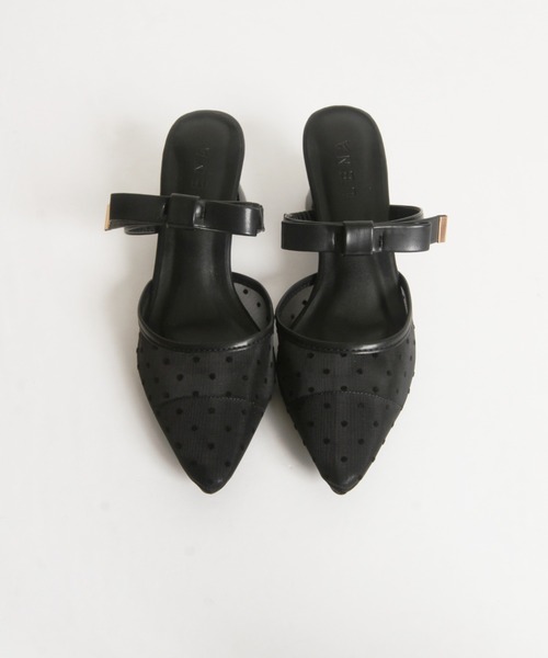 tocco closet(トッコ クローゼット)の「リボンストラップミュール(パンプス・レディース・アイボリー/ドット/ブラック・M/L/LL/S)」の7枚目の写真