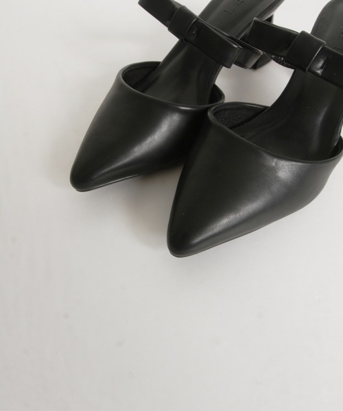 tocco closet(トッコ クローゼット)の「リボンストラップミュール(パンプス・レディース・アイボリー/ドット/ブラック・M/L/LL/S)」の15枚目の写真