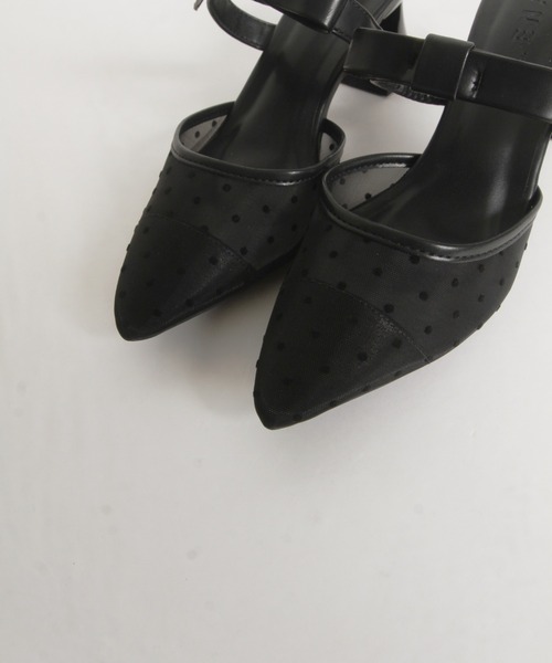 tocco closet(トッコ クローゼット)の「リボンストラップミュール(パンプス・レディース・アイボリー/ドット/ブラック・M/L/LL/S)」の16枚目の写真