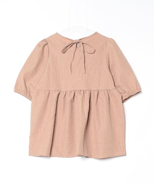 SallyLunn(サリーラン)の「【上品に決まる】半袖ジャガードブラウス(シャツ/ブラウス・レディース・ブラック/ホワイト/ブラウン・FREE)」の4枚目の写真