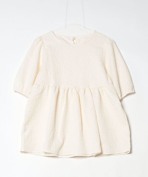 SallyLunn(サリーラン)の「【上品に決まる】半袖ジャガードブラウス(シャツ/ブラウス・レディース・ブラック/ホワイト/ブラウン・FREE)」の7枚目の写真