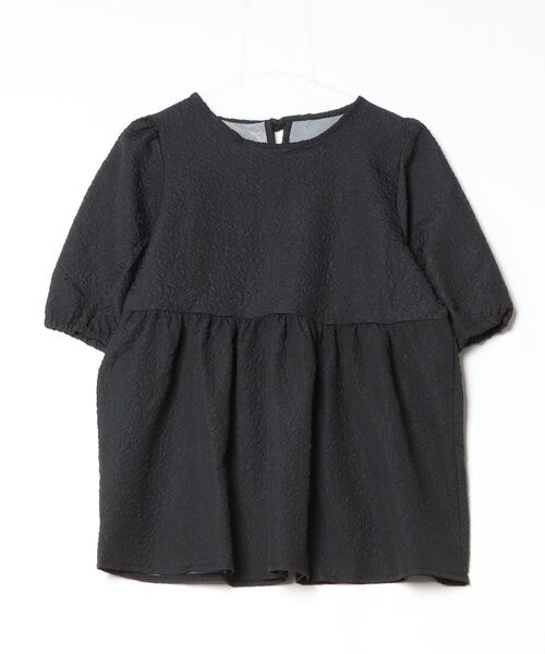 SallyLunn(サリーラン)の「【上品に決まる】半袖ジャガードブラウス(シャツ/ブラウス・レディース・ブラック/ホワイト/ブラウン・FREE)」の8枚目の写真