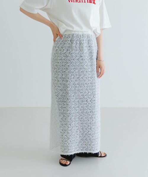 URBAN RESEARCH（アーバンリサーチ）の「シアージャガードストレートスカート（スカート・レディース・ブラック/オフホワイト・FREE）」の6枚目の写真