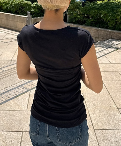 JENNE（ジェンヌ）の「日本製エアリーcoolシャーリングカットソー（Tシャツ/カットソー・レディース・ブラック/ブルー/ホワイト・SMALL/MEDIUM/LARGE/X-LARGE）」の8枚目の写真