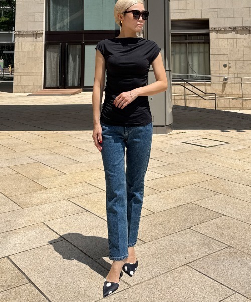 JENNE（ジェンヌ）の「日本製エアリーcoolシャーリングカットソー（Tシャツ/カットソー・レディース・ブラック/ブルー/ホワイト・SMALL/MEDIUM/LARGE/X-LARGE）」の10枚目の写真