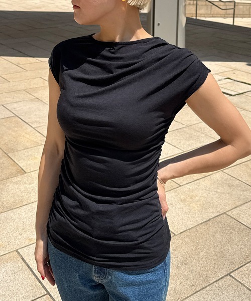 JENNE（ジェンヌ）の「日本製エアリーcoolシャーリングカットソー（Tシャツ/カットソー・レディース・ブラック/ブルー/ホワイト・SMALL/MEDIUM/LARGE/X-LARGE）」の11枚目の写真