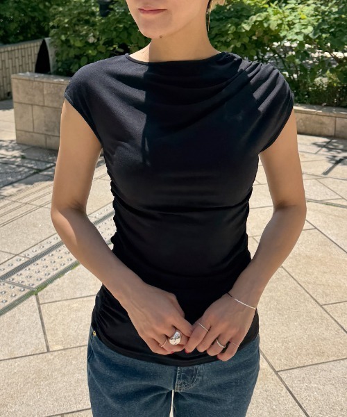 JENNE（ジェンヌ）の「日本製エアリーcoolシャーリングカットソー（Tシャツ/カットソー・レディース・ブラック/ブルー/ホワイト・SMALL/MEDIUM/LARGE/X-LARGE）」の12枚目の写真