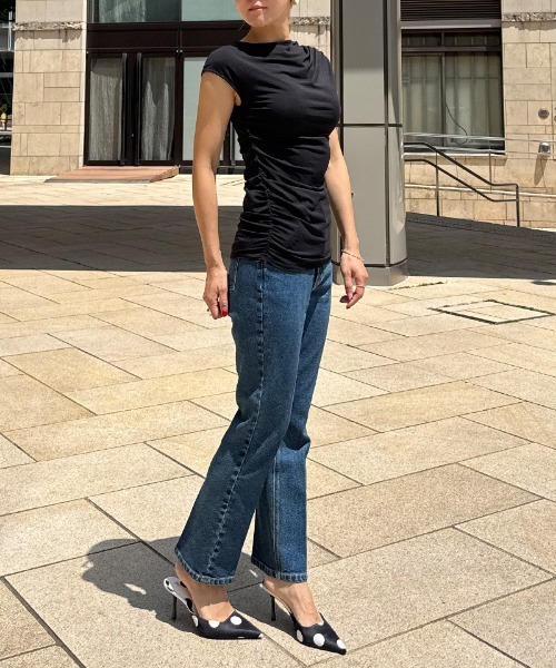 JENNE（ジェンヌ）の「日本製エアリーcoolシャーリングカットソー（Tシャツ/カットソー・レディース・ブラック/ブルー/ホワイト・SMALL/MEDIUM/LARGE/X-LARGE）」の14枚目の写真