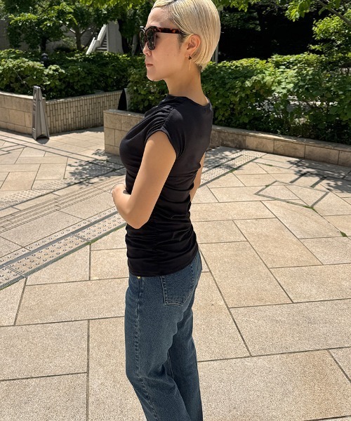 JENNE（ジェンヌ）の「日本製エアリーcoolシャーリングカットソー（Tシャツ/カットソー・レディース・ブラック/ブルー/ホワイト・SMALL/MEDIUM/LARGE/X-LARGE）」の15枚目の写真