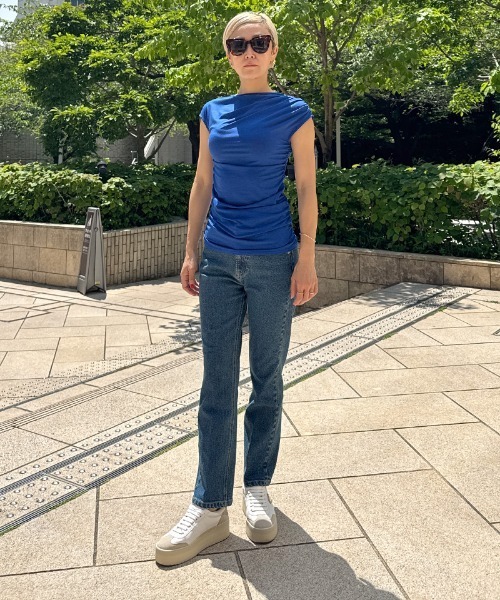 JENNE（ジェンヌ）の「日本製エアリーcoolシャーリングカットソー（Tシャツ/カットソー・レディース・ブラック/ブルー/ホワイト・SMALL/MEDIUM/LARGE/X-LARGE）」の17枚目の写真