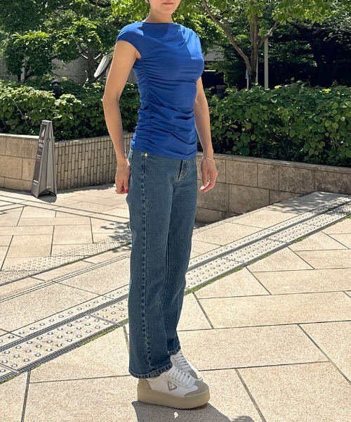 JENNE（ジェンヌ）の「日本製エアリーcoolシャーリングカットソー（Tシャツ/カットソー・レディース・ブラック/ブルー/ホワイト・SMALL/MEDIUM/LARGE/X-LARGE）」の20枚目の写真