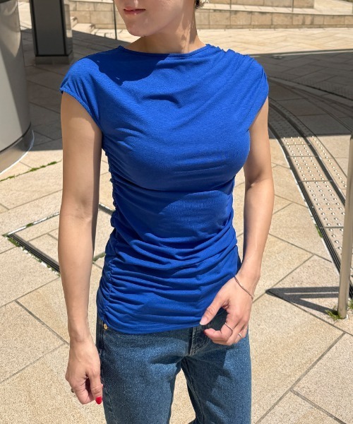 JENNE（ジェンヌ）の「日本製エアリーcoolシャーリングカットソー（Tシャツ/カットソー・レディース・ブラック/ブルー/ホワイト・SMALL/MEDIUM/LARGE/X-LARGE）」の22枚目の写真