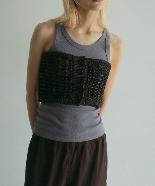 anuke(アンヌーク)の「Basic Rib Tanktop(タンクトップ・レディース・ピンク/ホワイト/ブルー/ブラック・FREE)」の4枚目の写真