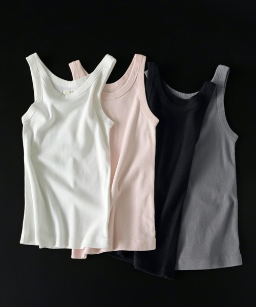 anuke(アンヌーク)の「Basic Rib Tanktop(タンクトップ・レディース・ピンク/ホワイト/ブルー/ブラック・FREE)」の8枚目の写真